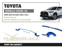 Toyota COROLLA CROSS 20- Bakre ADD-ON Krängningshämmare 15mm - 3Delar/Set Hardrace